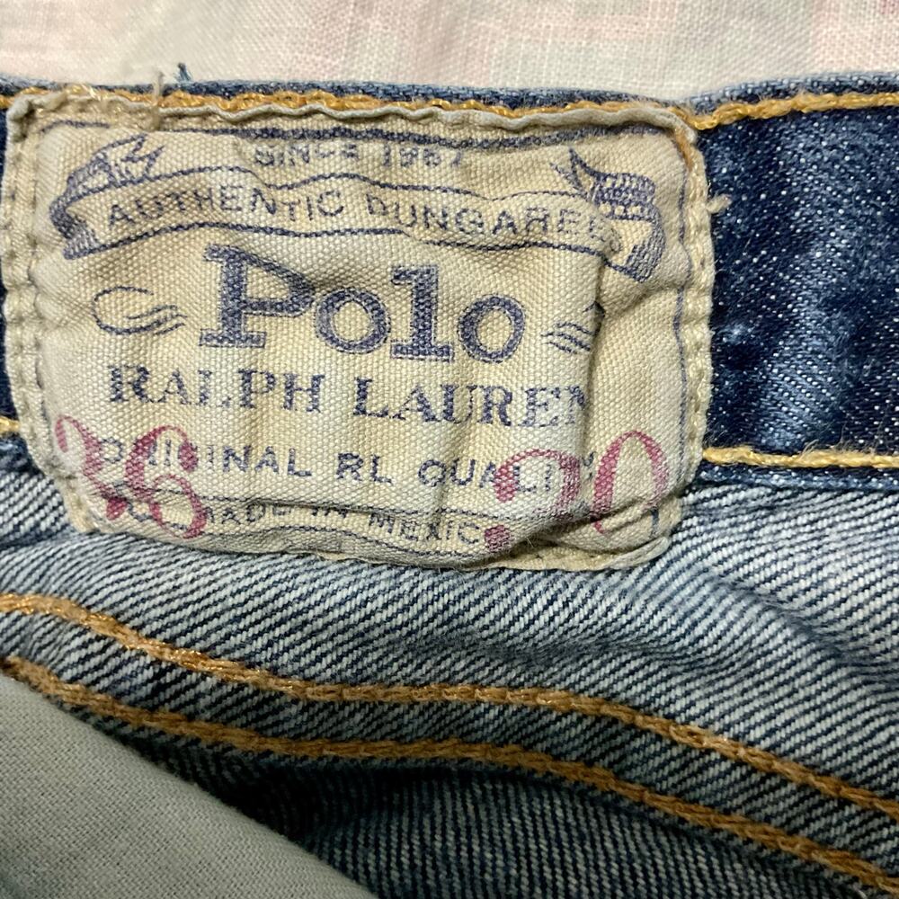 Polo Ralph Lauren Straight Leg Authentic Dungarees Blue Jeans mens Size 36X30 - Picture 6 of 11